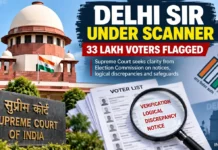 Delhi SIR 2026 : Supreme Court Flags ‘Mechanical’ Notices, Seeks Clarity as 33 Lakh Voters Face Scrutiny