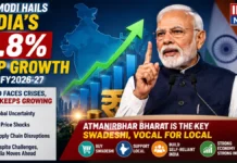PM Modi Hails India’s 7.8% GDP Growth, Says Global Crises Could Not Stop Economy; Pushes Swadeshi and Self-Reliance