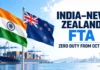 India-New Zealand FTA Goes Live October 20: Zero Duty on All Indian Exports, New 5,000-Worker Visa Pathway India New Zealand FTA 2026 takes effect October 20 with zero-duty access for Indian exports