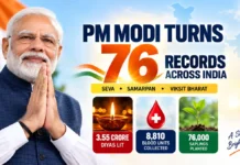 PM Modi’s 76th Birthday: 3.55 Crore Diyas Lit, 8,810 Blood Units Collected, Records Made Across India