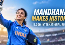 Smriti Mandhana Creates History: First Woman to Reach 11,000 International Runs, Smashes 79 in Asian Games Final Smriti Mandhana celebrates 11,000 international runs during Asian Games 2026 cricket final