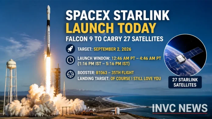 SpaceX Starlink Launch Today September 2 2026
