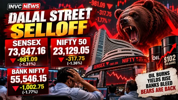Stock Market Closing Today – Sensex Falls 981 Points, Nifty at 23,129 Stock Market Closing Today as Sensex falls 981 points, Nifty ends at 23,129 and Bank Nifty drops over 1,000 points