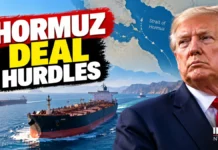 Trump Signals Early End to Iran War—What Still Blocks a Hormuz Deal? Donald Trump with an oil tanker in the Strait of Hormuz