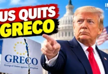US Leaves GRECO After 26 Years: Why Trump’s Move Matters for Anti-Corruption Oversight Donald Trump in a feature image about the US withdrawal from GRECO.