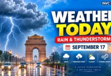 Weather Today September 17, 2026: IMD Warns of Heavy Rain and Thunderstorms Across India; Delhi-NCR May Get Showers