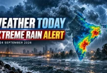Weather Today September 24, 2026: Extremely Heavy Rain Threat in Telangana, Odisha, Andhra and Chhattisgarh; Delhi Stays Dry