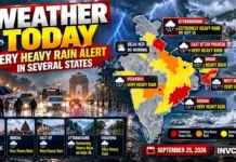 Weather Today September 25, 2026: Very Heavy Rain Hits Several States as Deep Depression Drives Fresh Monsoon Surge