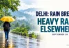 Weather Today, September 28, 2026: Delhi Gets Rain Break; Heavy Showers Likely in Uttarakhand and Karnataka Representative illustration of a person with a yellow umbrella on a rain-soaked road for India’s September 28 weather outlook.