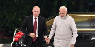 The Prime Minister, Shri Narendra Modi meeting the President of Russian Federation, Mr. Vladimir Putin,
