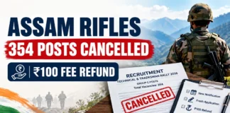 Assam Rifles has cancelled its recruitment advertisement for 354 Group C posts. Candidates will have to apply again after the fresh notification is released.