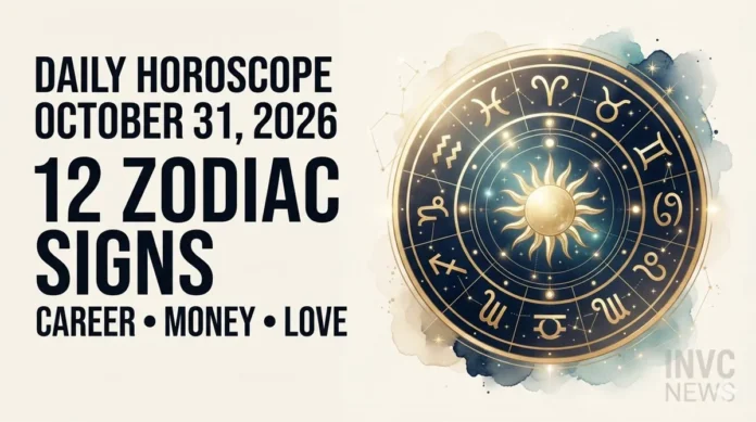 Horoscope Today October 31, 2026 – All Zodiac Signs Daily horoscope October 31, 2026 featuring all 12 zodiac signs.
