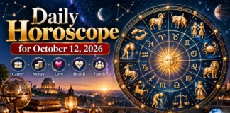 Daily horoscope for October 12, 2026, featuring astrological insights for all 12 zodiac signs.