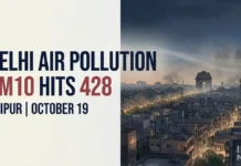 Delhi Air Pollution: PM10 Hits 428 at 9 PM in Alipur as Slow Winds Raise Concerns PM10 at Delhi's Alipur monitoring station reached a reported 428 micrograms per cubic meter around 9 p.m. on October 19, according to the supplied CPCB data report.