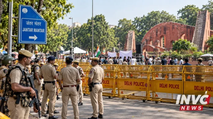 Security preparations at Jantar Mantar as CJP announces another protest march in New Delhi.