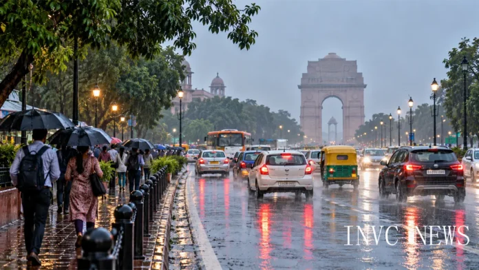 Early-morning rain brings cooler weather to parts of Delhi-NCR on Monday, October 12, 2026.