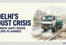 Delhi Pollution Crisis: GRAP-I in Force, but Dust-Covered Roads Raise Questions; Four New Anti-Smog Guns Planned Delhi’s pollution-control efforts face questions over road dust and construction debris as the PWD plans four additional CNG-powered anti-smog guns for eastern Delhi.