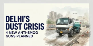 Delhi’s pollution-control efforts face questions over road dust and construction debris as the PWD plans four additional CNG-powered anti-smog guns for eastern Delhi.