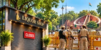 Understand the protest’s permission status, the security deployment and the two-day retail liquor closure.