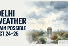 Delhi Weather Update: Chilly Mornings Continue as Western Disturbance May Bring Rain on October 24–25 Delhi's minimum temperature fell to 17.7°C on Dussehra, while a western disturbance may bring clouds and isolated light drizzling on October 24–25.