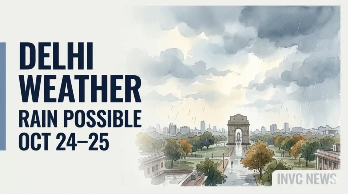 Delhi's minimum temperature fell to 17.7°C on Dussehra, while a western disturbance may bring clouds and isolated light drizzling on October 24–25. Delhi's minimum temperature fell to 17.7°C on Dussehra, while a western disturbance may bring clouds and isolated light drizzling on October 24–25.
