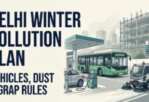 Delhi Winter Pollution Plan 2026: Vehicle Curbs, No PUC No Fuel, 50% Work From Home Delhi’s winter pollution plan includes vehicle restrictions, PUCC checks, construction curbs and stronger enforcement as GRAP Stage I remains in force across NCR.