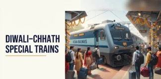Indian Railways has announced additional special train services for the Diwali and Chhath travel rush, connecting major cities across several states.