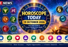 Horoscope Today, October 19, 2026: New Opportunities for Aries, Virgo and Pisces; Read All 12 Zodiac Predictions Horoscope Today, October 19, 2026: Read predictions for all 12 zodiac signs, including career, business, money, love, health, lucky colors, lucky numbers, remedies, and donations.