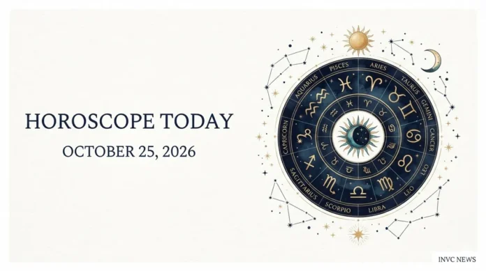 Horoscope Today, October 25, 2026: Read daily predictions for all 12 zodiac signs, with insights into career, finances, relationships and health. Horoscope Today, October 25, 2026: Read daily predictions for all 12 zodiac signs, with insights into career, finances, relationships and health.