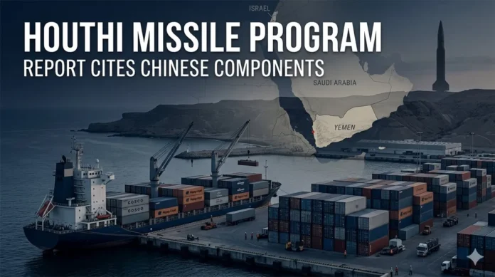 A new report alleges that Yemen’s Houthi movement sought specialized components from Chinese suppliers for an advanced ballistic missile program.
