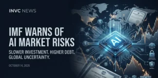 The IMF says weaker AI investment returns, rising government bond yields and cyber threats could increase global financial market volatility.