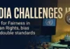 India urged UN human rights institutions to avoid political bias and double standards while challenging aspects of a report on Indigenous and tribal rights.