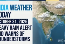 India Weather Today, October 31, 2026: Heavy Rain Alert in Several States, Thunderstorms Likely; Check Delhi-NCR and Nationwide Forecast India weather forecast October 31 showing rain clouds, thunderstorms and heavy rainfall alerts across several states.