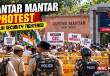 Delhi Jantar Mantar Protest: Why 11 Metro Stations Are Restricted as Demonstrators Demand CEC Gyanesh Kumar’s Resignation Jantar Mantar protest in Delhi demanding Chief Election Commissioner Gyanesh Kumar’s resignation amid heightened security