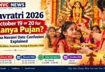 Navratri 2026: October 19 or 20 for Kanya Pujan? Maha Navami Date Confusion Explained Maha Navami 2026 spans October 19 and 20 in the supplied Tithi schedule. Check your local Panchang for Kanya Pujan timings and Dussehra observance.