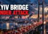 Russian Drones Hit Kyiv’s Southern Bridge, Triggering a Cross-River Traffic Crisis Ukraine, Russia, Kyiv, Dnipro River, Drone Strikes, Southern Bridge, Public Transportation