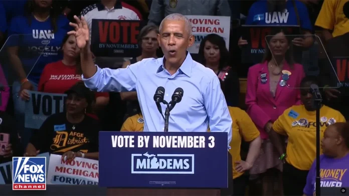 Barack Obama mocked Donald Trump’s White House renovation projects during an Ohio rally supporting Democratic candidates ahead of the November 3 midterm elections. Barack Obama mocked Donald Trump’s White House renovation projects during an Ohio rally supporting Democratic candidates ahead of the November 3 midterm elections.