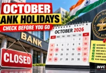 Banks Closed on These Dates in October 2026: Check the Holiday List Before You Leave Home October Bank Holidays 2026 in India with state-wise bank branch closure dates