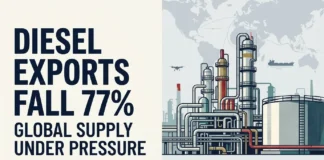 Russian diesel exports fell sharply in September as Ukrainian attacks disrupted oil infrastructure, adding to pressure on a global diesel market already affected by Middle East supply disruptions.