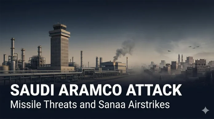 A reported attack on an administrative building at Saudi Aramco in Dhahran coincided with Saudi-led airstrikes against Houthi-controlled sites in Sanaa A reported attack on an administrative building at Saudi Aramco in Dhahran coincided with Saudi-led airstrikes against Houthi-controlled sites in Sanaa