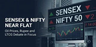 Indian equities traded near flat early Wednesday as investors assessed oil prices, foreign fund outflows and comments on LTCG tax.