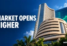 Sensex Gains 181 Points as Kotak Bank, BSE Rise: Will the Morning Rally Hold? Sensex opening bell editorial illustration showing the BSE building and a positive Indian stock market session