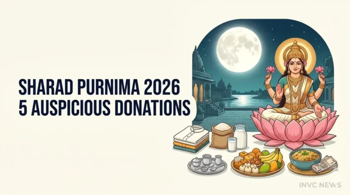 Sharad Purnima is associated with prayers to Goddess Lakshmi, moonlight traditions, and charitable giving. White clothing, food, fruits, and other essentials are considered auspicious donations in some Hindu traditions.