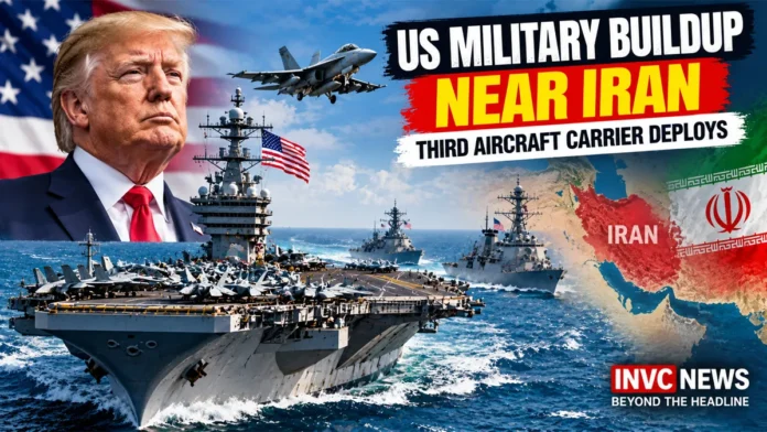 USS Theodore Roosevelt aircraft carrier deploying toward the Middle East as US military presence increases amid Iran tensions