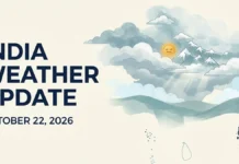 Weather Forecast Today, October 22, 2026: Delhi to Stay Dry as Rain May Return to North India This Weekend Weather Forecast, October 22, 2026: Delhi is expected to remain dry, while isolated rain may return to parts of North India over the weekend.