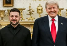 Ukrainian President Volodymyr Zelensky and US President Donald Trump amid America's approval of a potential $2.1 billion Patriot missile sale to Ukraine.